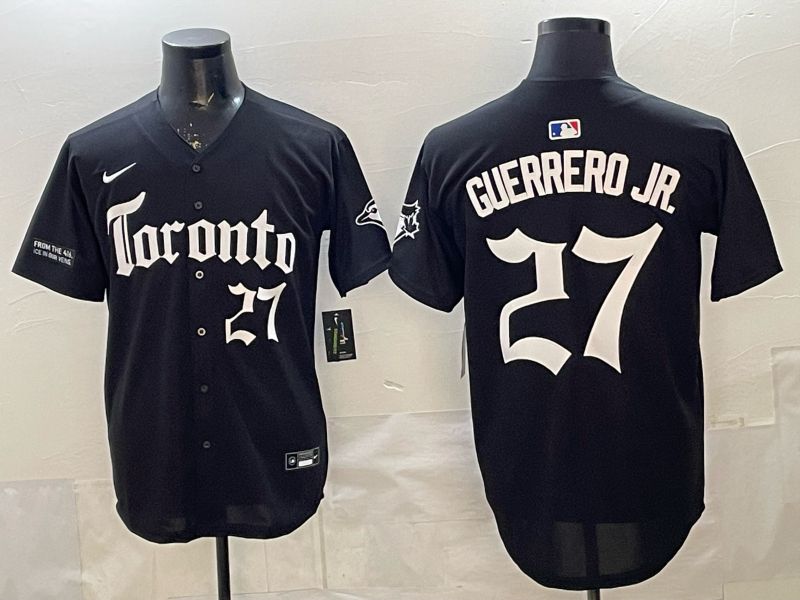 Men 2026 Toronto Blue Jays #27 Guerrero jr Black 5th generation Joint Name Nike MLB Jersey style 1211->toronto blue jays->MLB Jersey